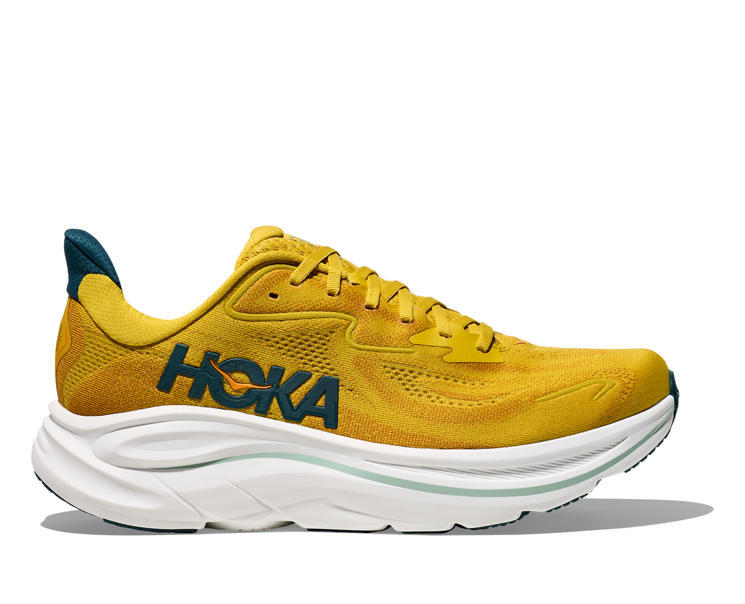 hoka clifton 10 men's | yellow gold / tidal wave