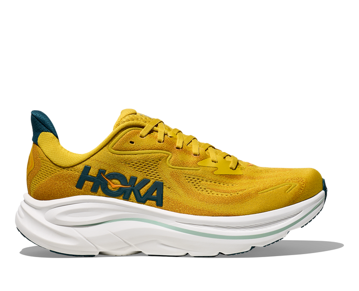 hoka clifton 10 men's | yellow gold / tidal wave
