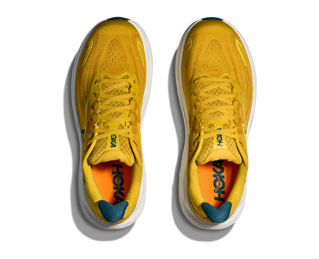 hoka clifton 10 men's | yellow gold / tidal wave