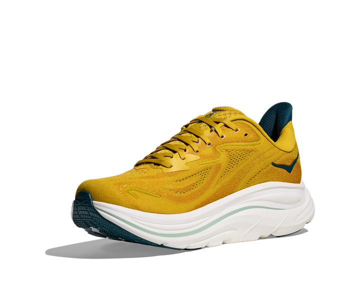 hoka clifton 10 men's | yellow gold / tidal wave
