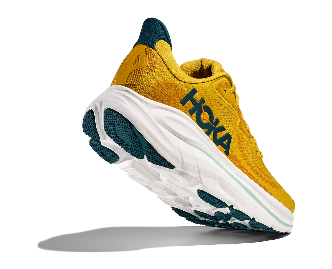 hoka clifton 10 men's | yellow gold / tidal wave