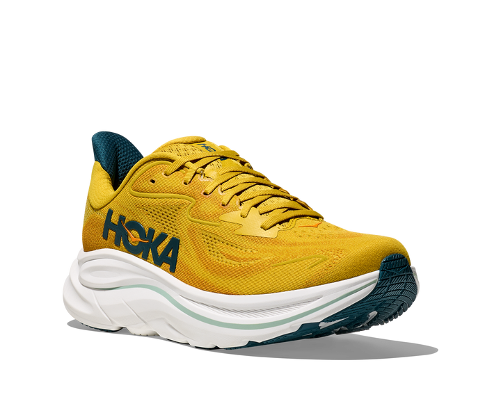 hoka clifton 10 men's | yellow gold / tidal wave