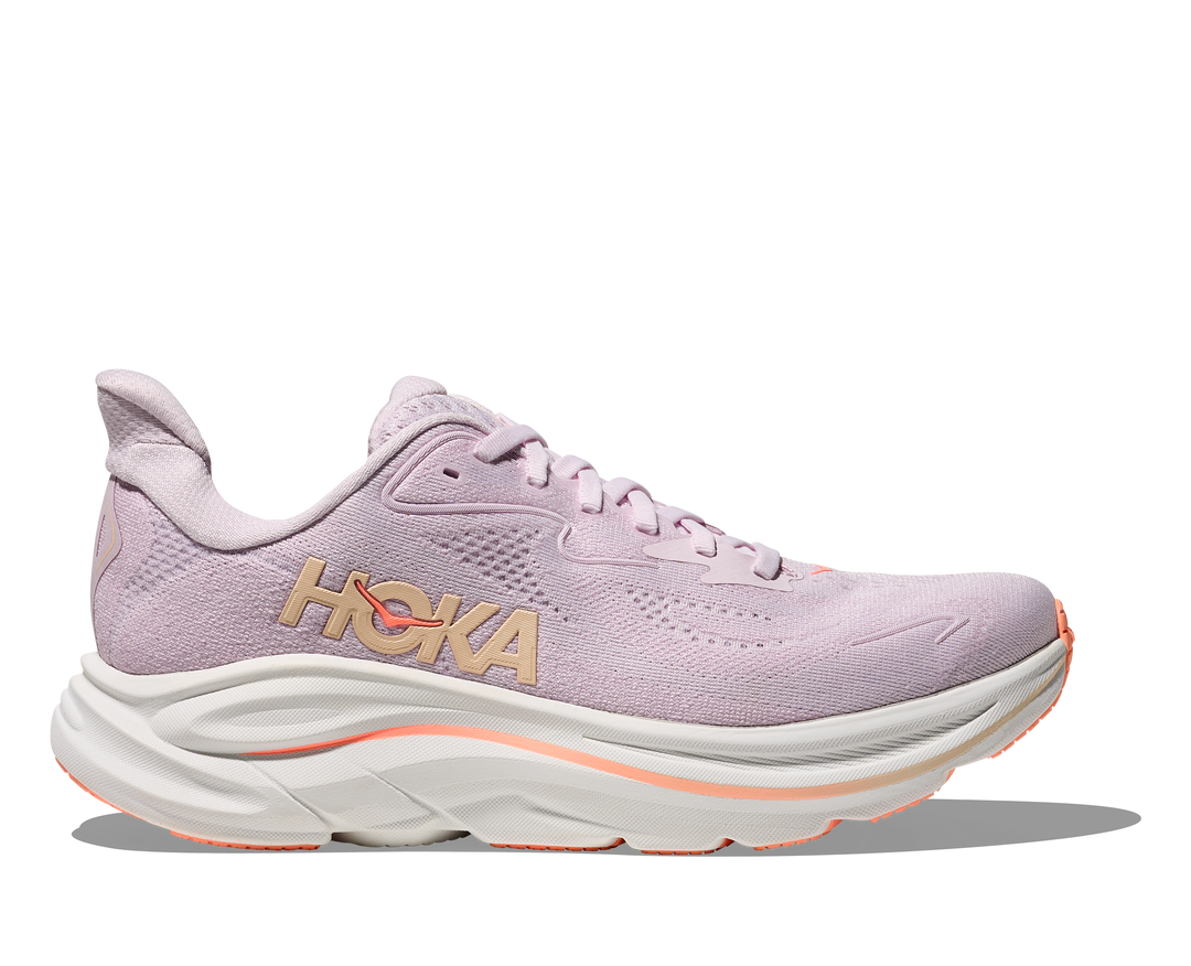 hoka clifton 10 women's | lilac cream / tangerine glow