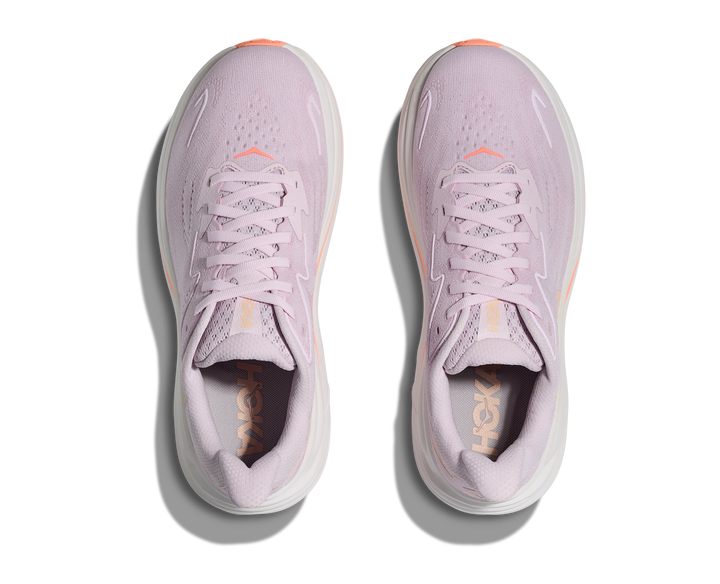 hoka clifton 10 women's | lilac cream / tangerine glow