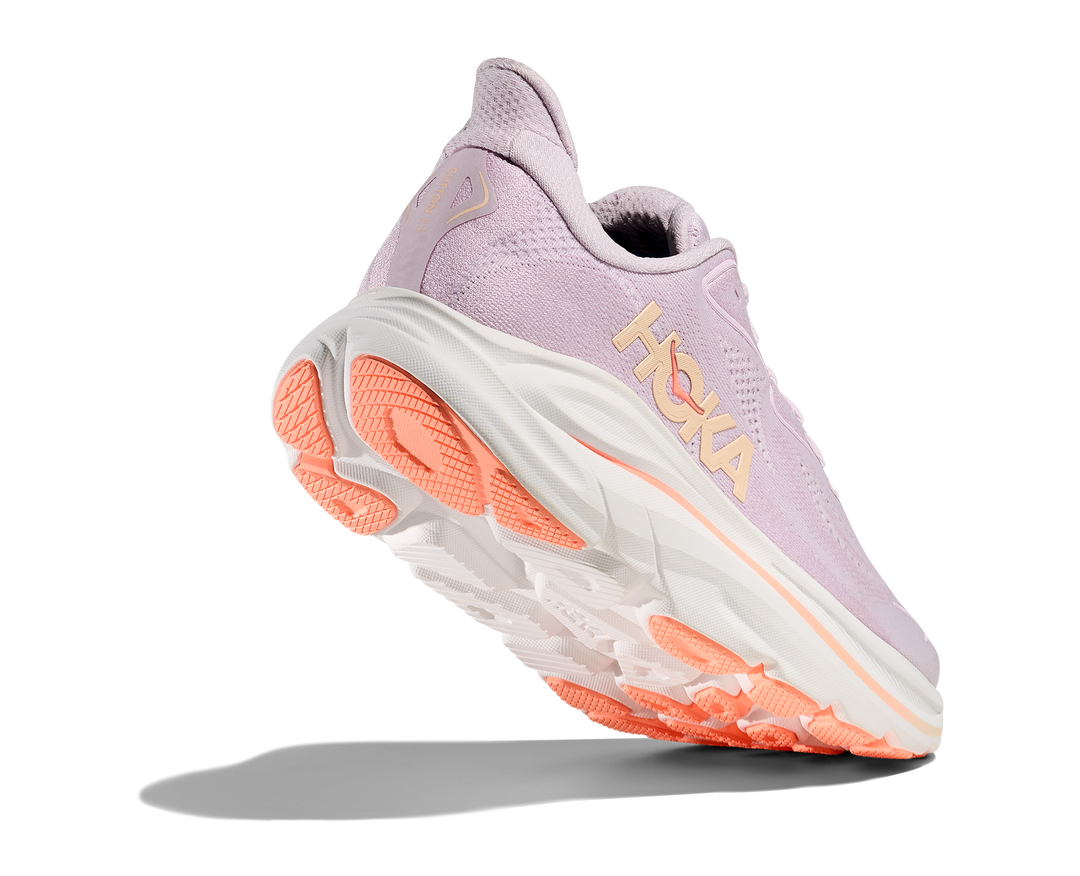 hoka clifton 10 women's | lilac cream / tangerine glow