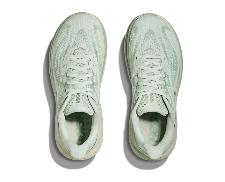 hoka clifton 10 wide women's | sea glass / jadeite