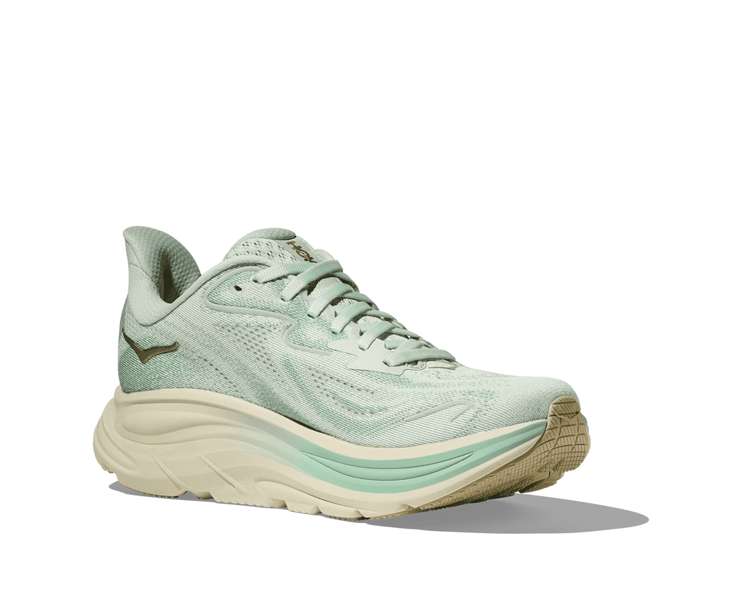 hoka clifton 10 wide women's | sea glass / jadeite