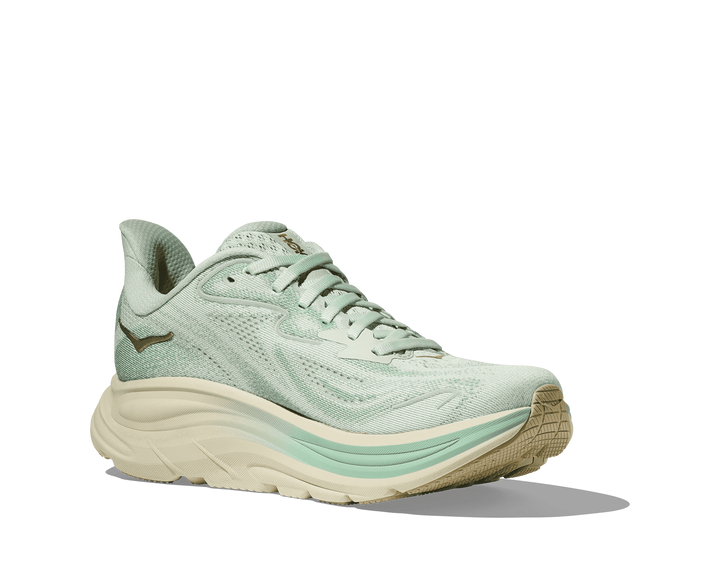 hoka clifton 10 wide women's | sea glass / jadeite