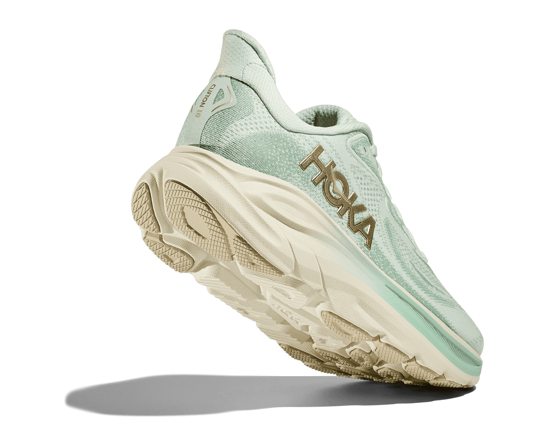 hoka clifton 10 wide women's | sea glass / jadeite