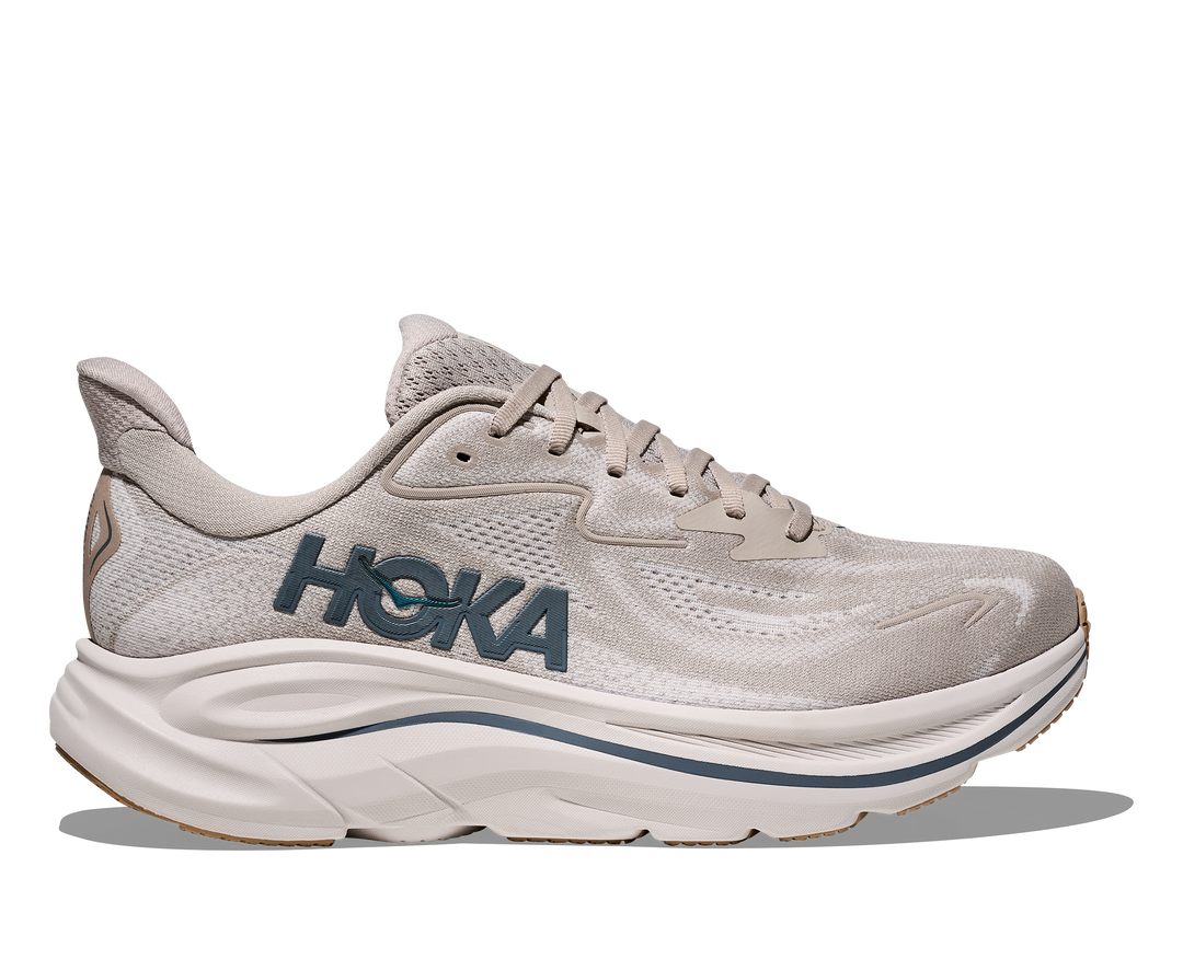 hoka clifton 10 wide men's | putty / grout