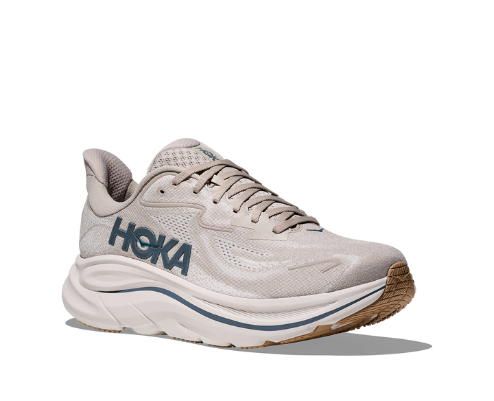 hoka clifton 10 wide men's | putty / grout