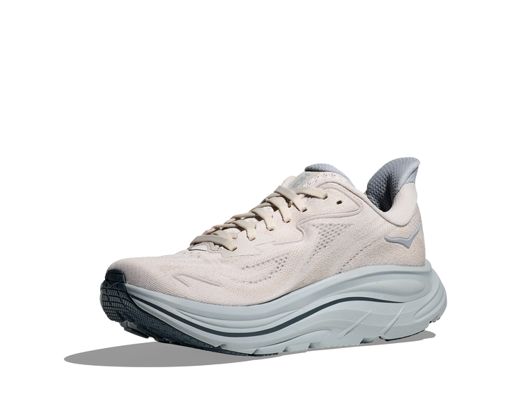 hoka clifton 10 wide women's | grout / mineral blue