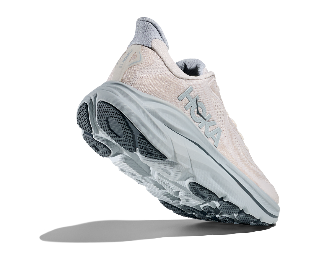 hoka clifton 10 wide women's | grout / mineral blue