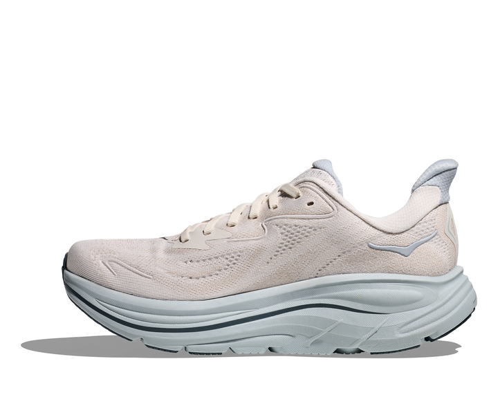 hoka clifton 10 wide women's | grout / mineral blue