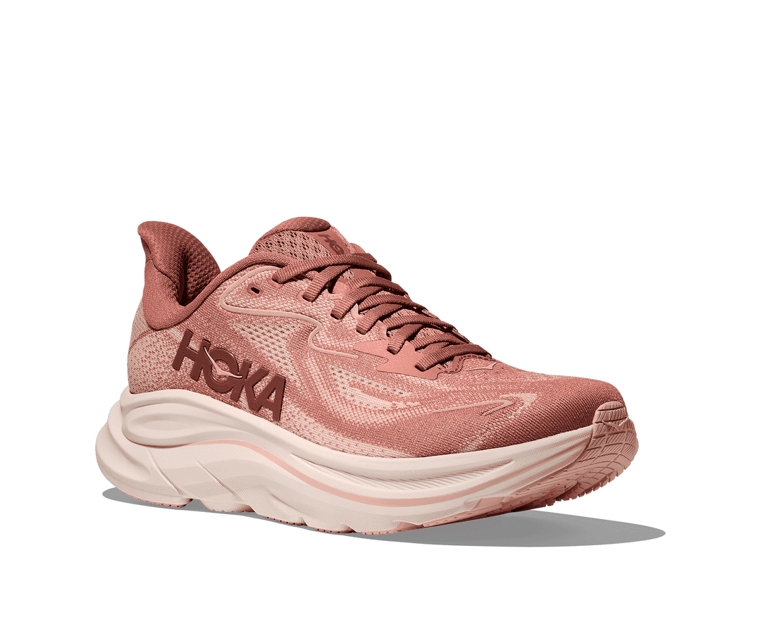 hoka clifton 10 wide women's | blush / rose latte