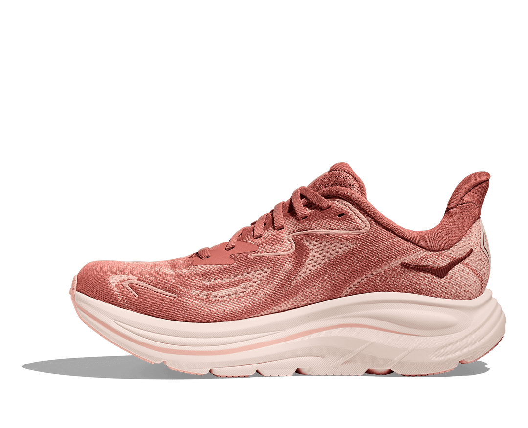hoka clifton 10 wide women's | blush / rose latte