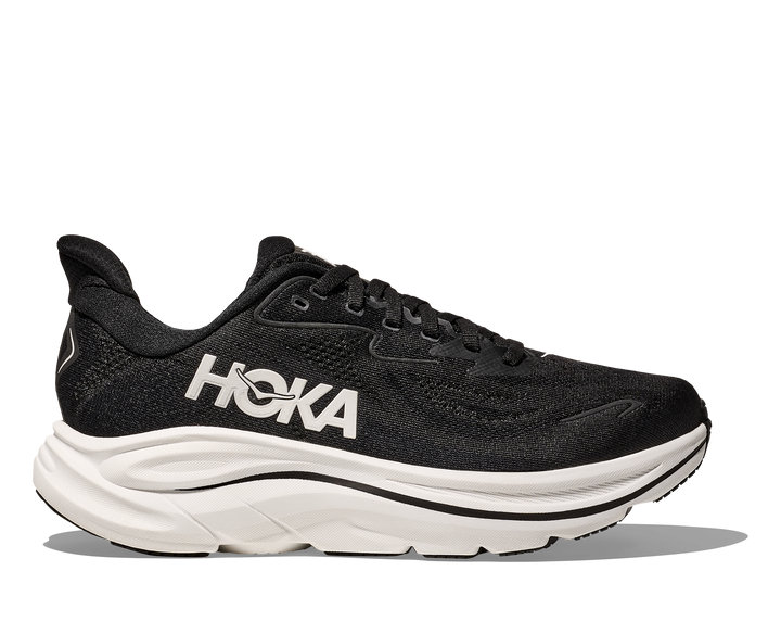 hoka clifton 10 extra wide men's | black/white