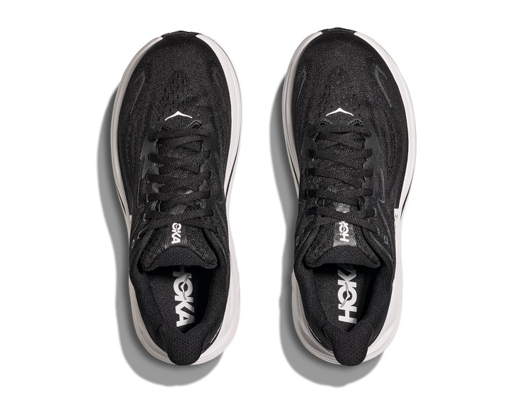 hoka clifton 10 extra wide men's | black/white