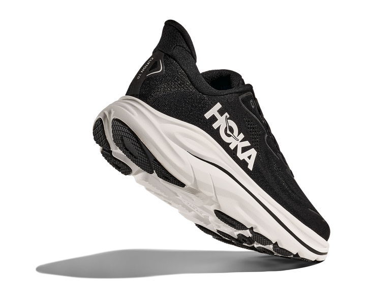 hoka clifton 10 extra wide men's | black/white