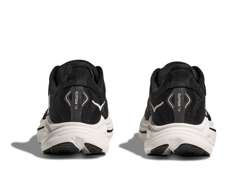 hoka clifton 10 extra wide men's | black/white