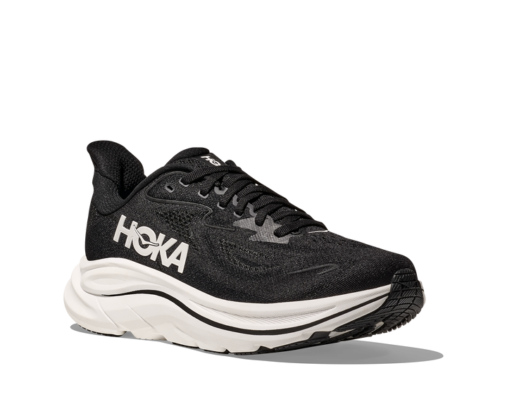 hoka clifton 10 extra wide men's | black/white