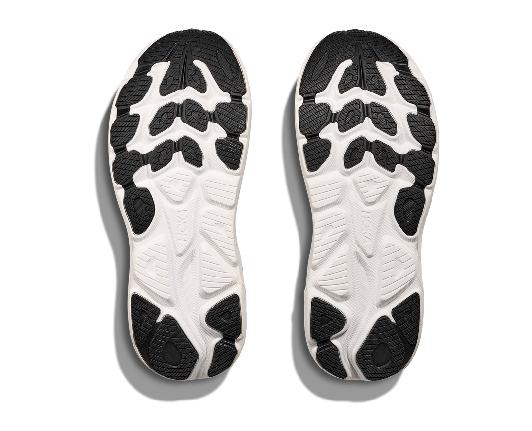 hoka clifton 10 extra wide men's | black/white