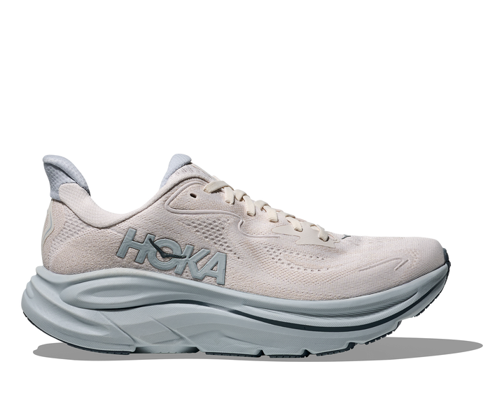hoka clifton 10 extra wide women's | grout / mineral blue