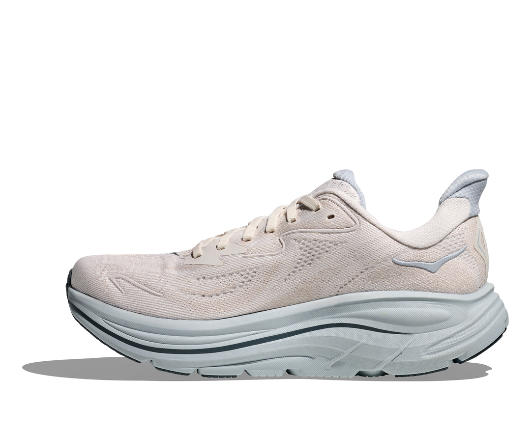 hoka clifton 10 extra wide women's | grout / mineral blue