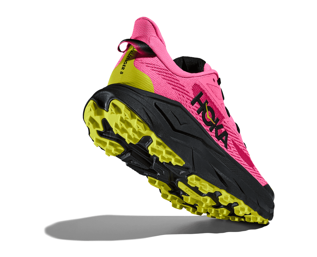 hoka challenger 8 women's | neon rose / black