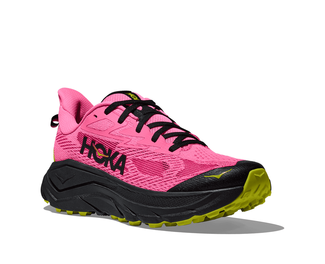 hoka challenger 8 women's | neon rose / black