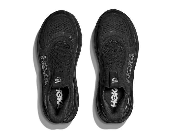 hoka skyward laceless men's | black / black