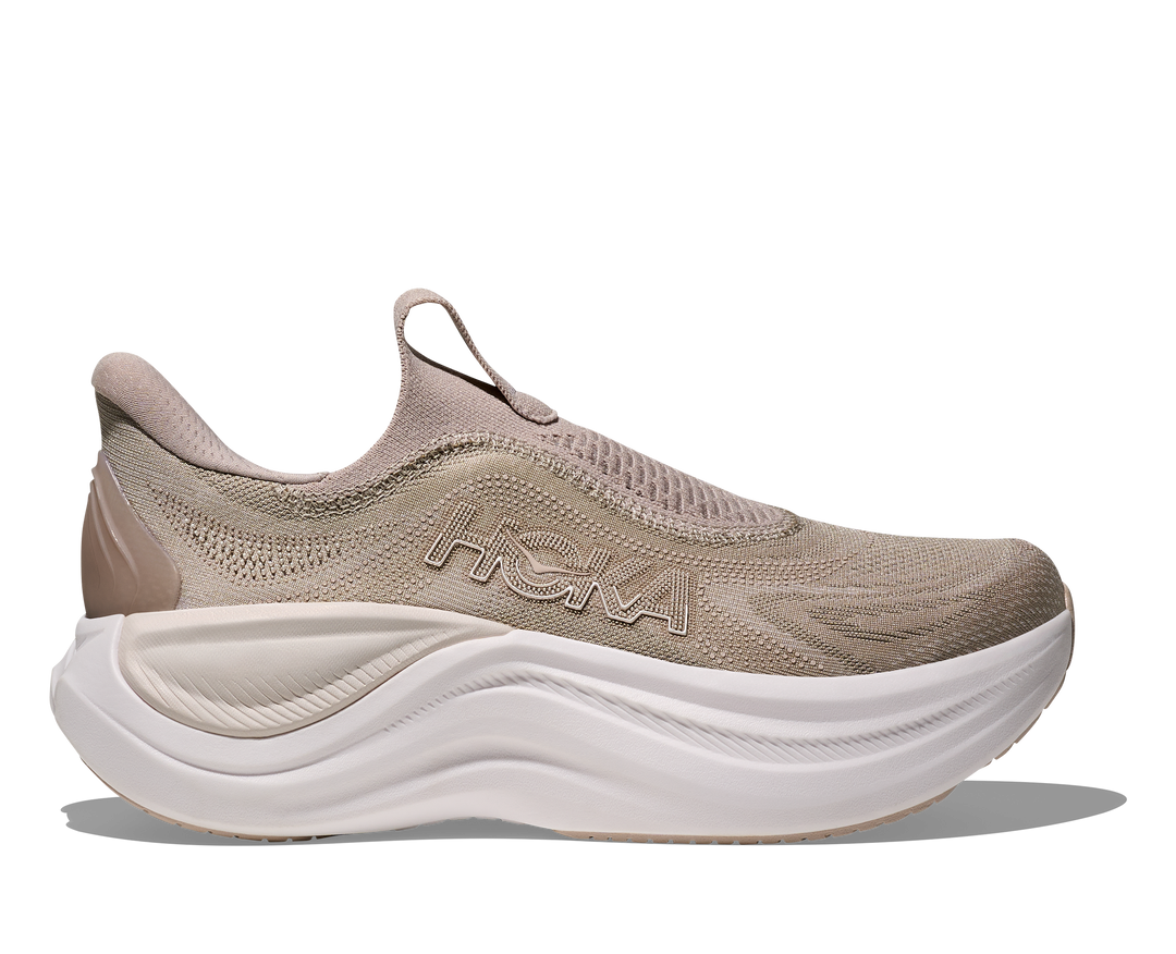 hoka skyward laceless women's | putty / white