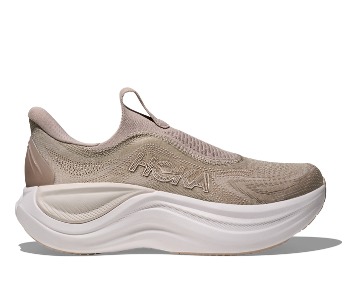hoka skyward laceless women's | putty / white