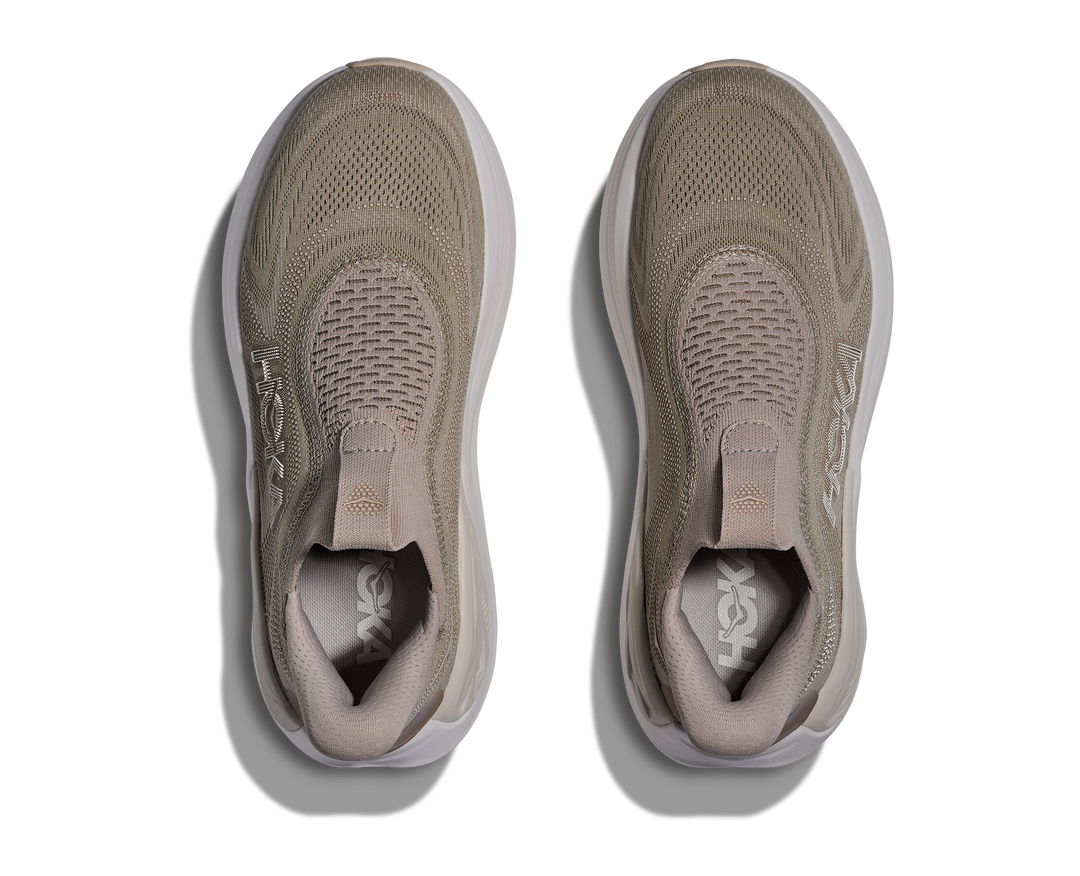 hoka skyward laceless women's | putty / white
