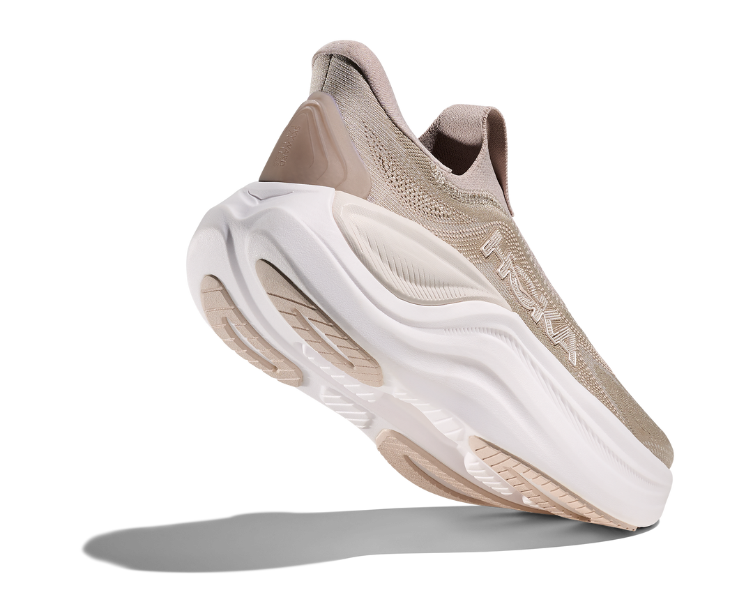 hoka skyward laceless women's | putty / white