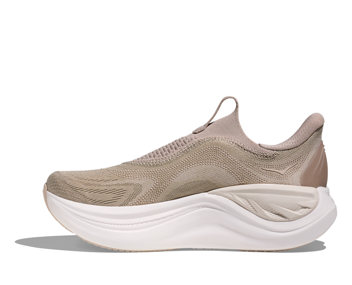 hoka skyward laceless women's | putty / white