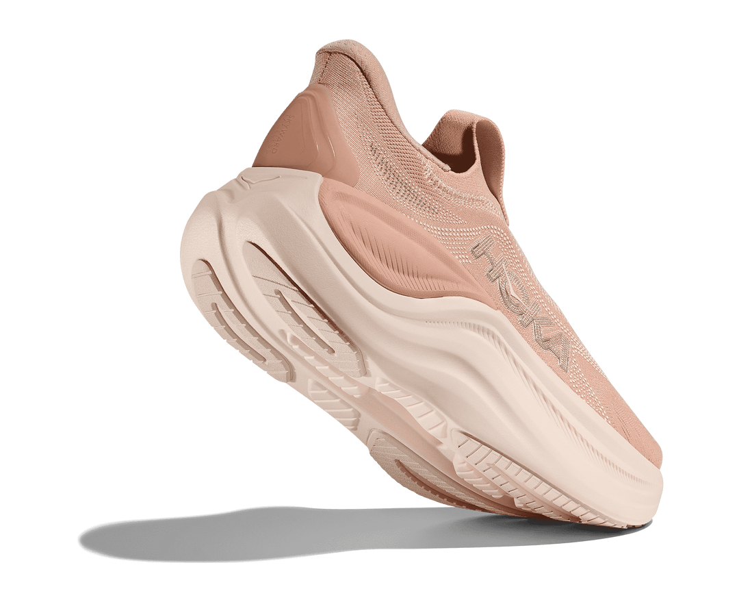 hoka skyward laceless women's | rose latte / rose cream