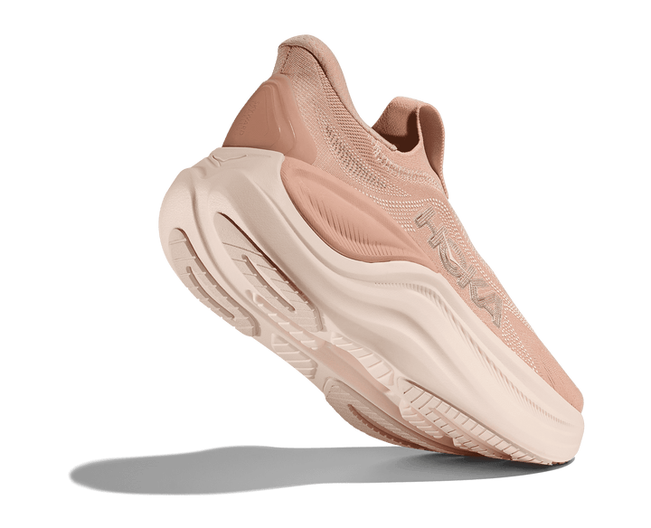 hoka skyward laceless women's | rose latte / rose cream