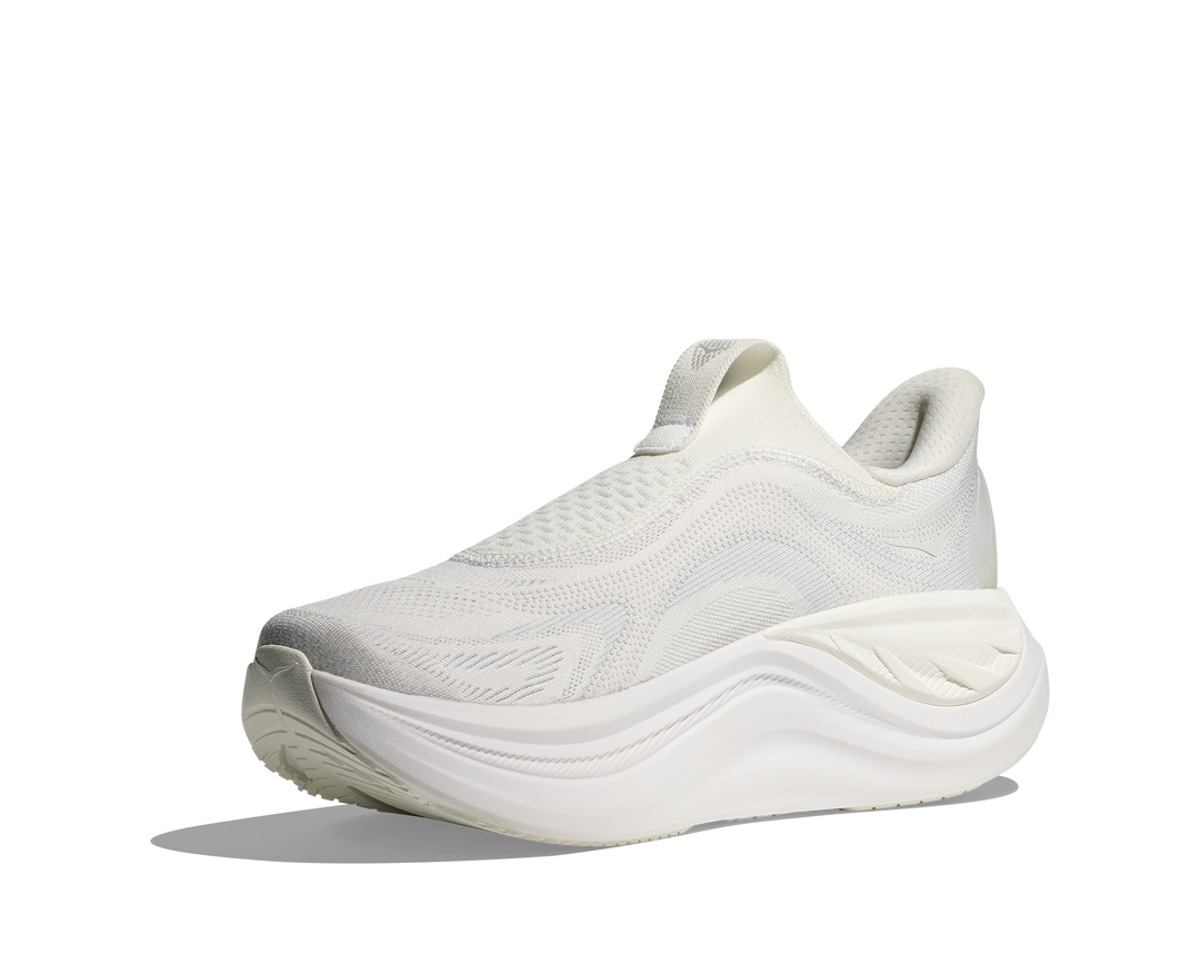 hoka skyward laceless women's | white / white