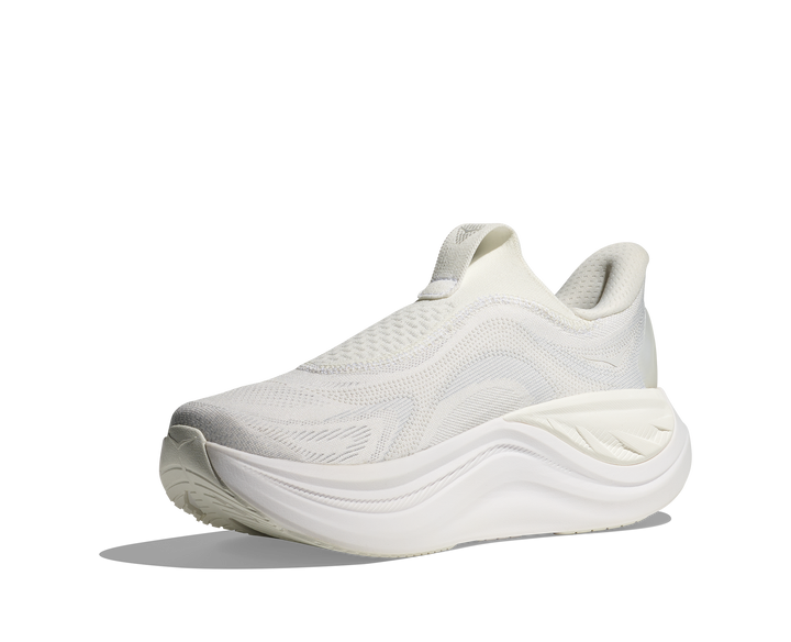 hoka skyward laceless women's | white / white