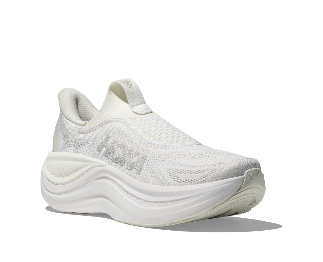 hoka skyward laceless women's | white / white