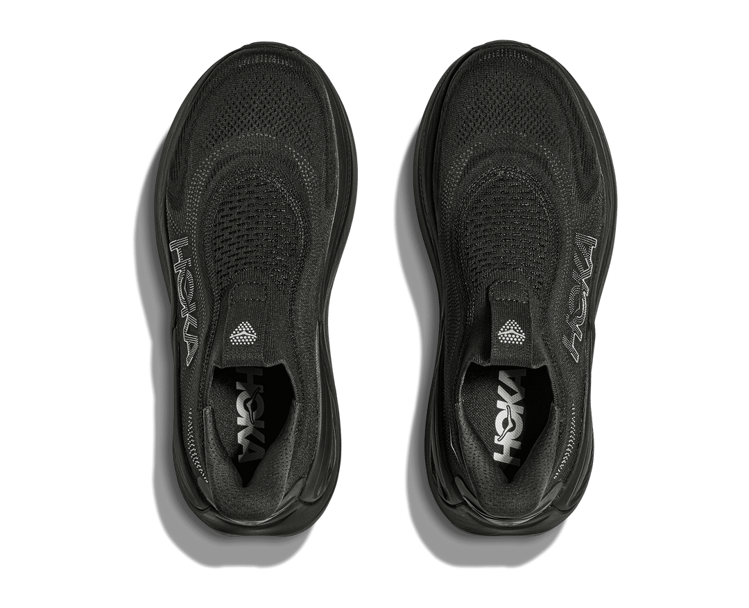 hoka skyward laceless women's | black / black