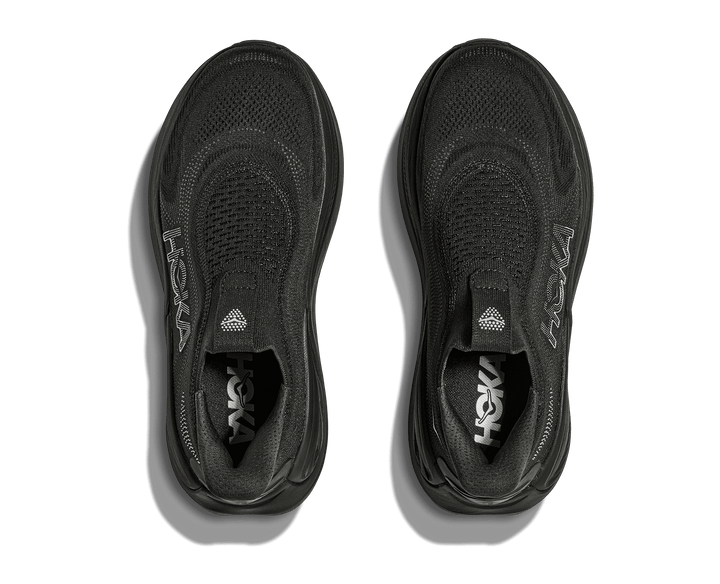 hoka skyward laceless women's | black / black