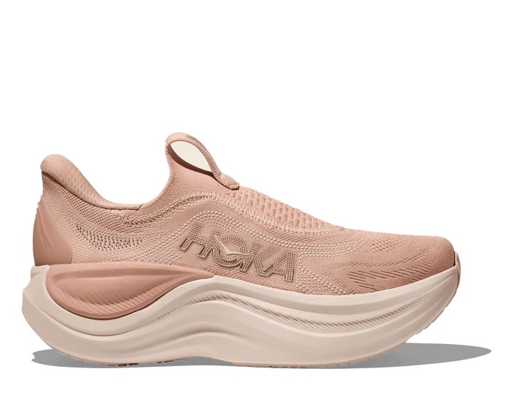 hoka skyward laceless women's | rose latte / rose cream