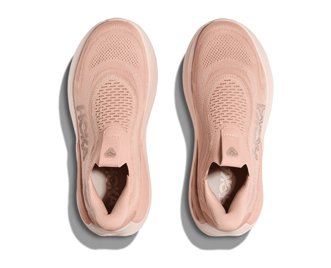 hoka skyward laceless women's | rose latte / rose cream