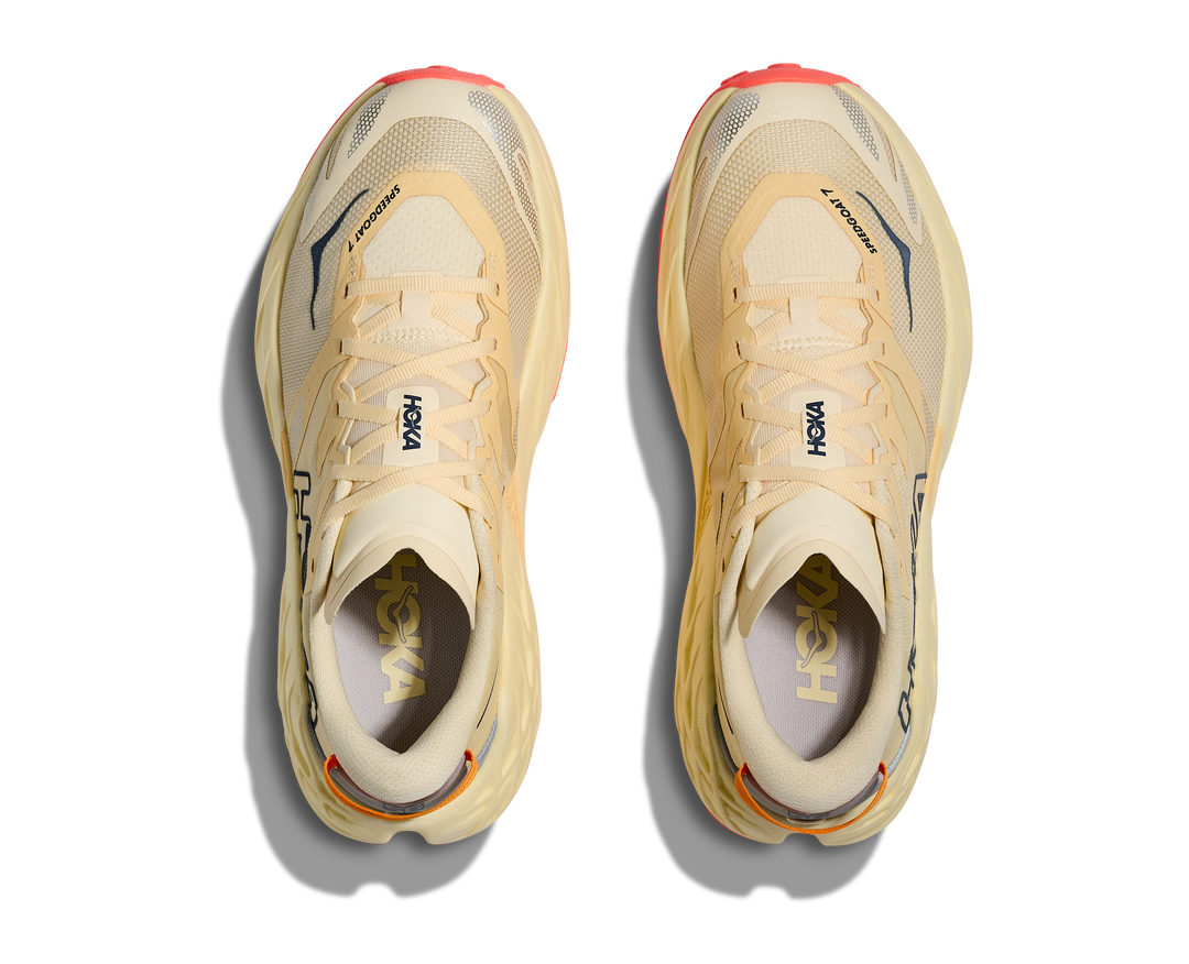 hoka speedgoat 7 women's | vintage yellow / neon flame