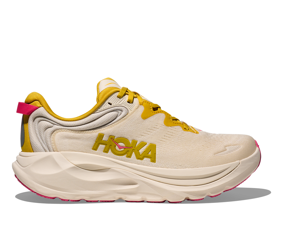 hoka gaviota 6 women's | birch / yellow gold
