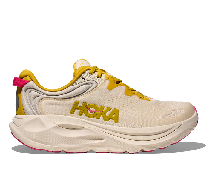 hoka gaviota 6 women's | birch / yellow gold