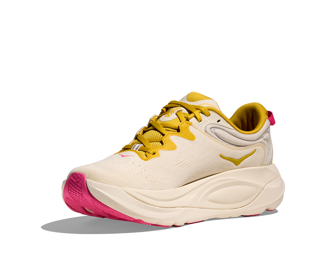 hoka gaviota 6 women's | birch / yellow gold