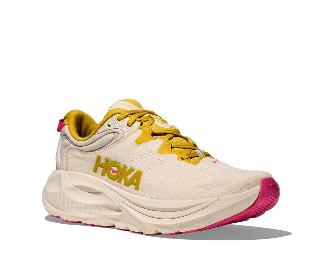 hoka gaviota 6 women's | birch / yellow gold